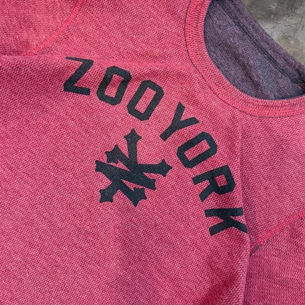 Vintage Zoo York Reversible Red Thermal Waffle Knit Shirt Adult Small Grunge Y2K